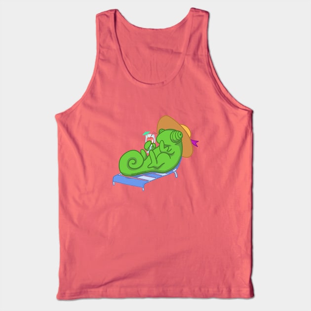 Sunbathing Chameleon Tank Top by greys